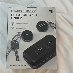 Sharper image Electronic Key Finder black two key fobs new in box